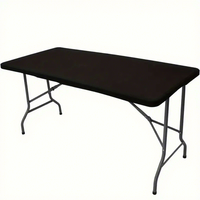Housse de table extensible semi-ajustée en soie de lait premium pour mariage, banquet, fête, décoration 4ft 6ft 8ft