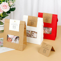 Emballage cadeau refermable transparent pour snacks, avec fenêtre, estampage à chaud, pour nougat, fruits, flocons de neige croustillants, date, lait, à conserver au frais