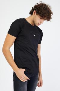 เสื้อยืดแห้งเร็วสำหรับผู้ชาย,เสื้อกีฬาคอลูกเรือขายส่งสีดำ - Product Image 3