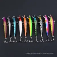 Le Brave ABS Bass Live Bait Fishing Floating Minnow Hard Bait with Hooks 9.5cm/8.5g for Ocean Boat Rock & Beach Fishing