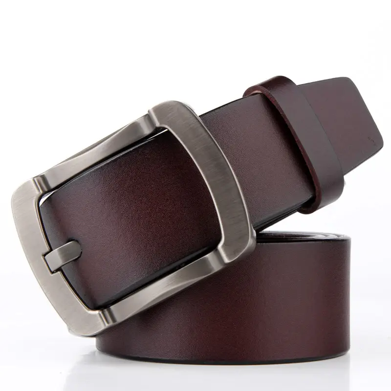 Livraison directe mode hommes boucle ardillon classique vintage bracelet de luxe ceinture en cuir véritable de vache