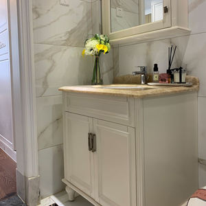 Vanité européenne contemporaine | Panneau encastré élégant en crème vanille - Product Image 3