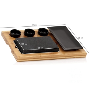 Set da Cucina Premium in Bambù per Bistecche, Piastra Ecologica per Grigliate con Incisione Laser - Product Image 1