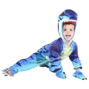Kostum Cosplay Dinosaurus Anak-anak Kostum Hewan Maskot Role Play untuk Pesta Halloween