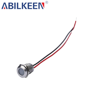 ABILKEEN Voyant lumineux à points de 12 mm avec câble de 150 mm, boîtier en laiton IP65, lampe pilote CE ROHS