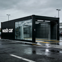 Casa Contenedor para Taller de Lavado de Autos Comercial, Casa Prefabricada, Estructura Modular de Contenedor, Taller Móvil Desmontable Personalizado