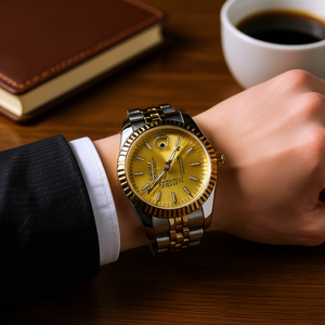 Montre mécanique S pour hommes, 41mm, ronde, en acier inoxydable, cristal saphir, luxe, mode business, résistante à l'eau, lumineuse - Product Image 2