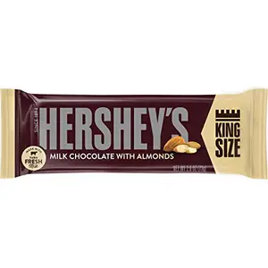 HERSHEY'S Chocolate Candy Bars with Almonds, King Size (Pack of 18)