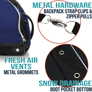 Mochila Porta Botas de Esquí de Viaje con Muestra Gratis - Bolsas Resistentes para Accesorios de Esquí, 60L, Impermeables, Acolchadas, para Patines de Nieve - Product Image 4