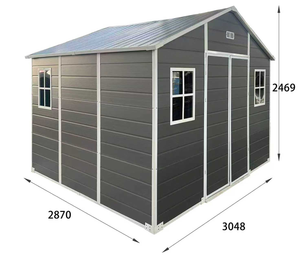 ZJIM ZJGP-J10x8-01S Windproof &amp; Snowproof PP <strong>Storage</strong> Shed Heavy Duty Outdoor <strong>Garden</strong> <strong>Tool</strong> House with Windows &amp; Ventilation - Product Image 2