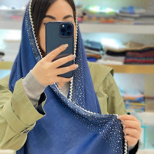 <strong>Fashion</strong> Hot Drilling <strong>Turban</strong> Diamond Pearl Scarf Premium Muslim Bubble <strong>Hijab</strong> Scarfs - Product Image 3