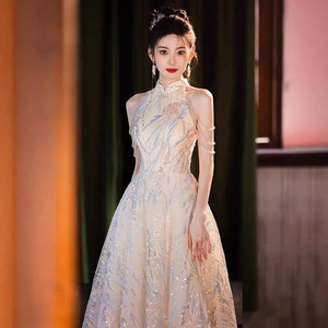 S1740R 2025 New Wedding Toast Dress Bride Temperament Long Design Princess High Quality Fashion Waist Evening Dress - Product Image 2