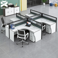 Bureau de direction modulaire en L en bois, design moderne, avec armoire de rangement, durable et ergonomique, pour usage commercial