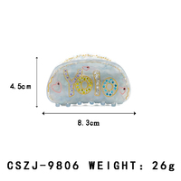 CANYUAN pinces à cheveux de luxe 8.3cm en acétate avec strass classique Design créatif motif de lettre personnalisé pour les filles