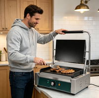 Grille de Cuisson Électrique Durable avec Bac à Huile Amovible, Équipement Double Usage pour Cuisine Domestique et Petites Entreprises de Restauration