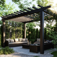 Pergola extérieure intelligente à toit bioclimatique à lames orientables, structure en aluminium pour salon de jardin et espace de vie extérieur, sur mesure