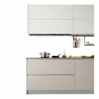 Armoire d'angle moderne en bois massif sur mesure pour cuisine, meuble de cuisine en bois pour appartement et hôtel