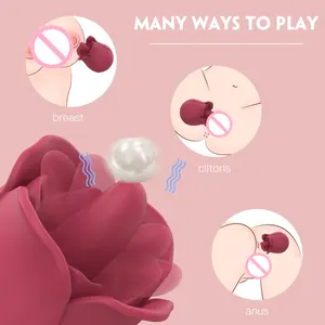 HMJ vibrateur clitoridien Silicone langue de léchage mamelon vibrateur Rose en forme de dispositif de succion jouet pour les femmes au lit