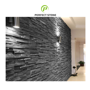 Decoración de fondo negro, piedra de piedra caliza, piedra de azulejo de revestimiento de pared de pizarra, cultivo de cara dividida - Product Image 1