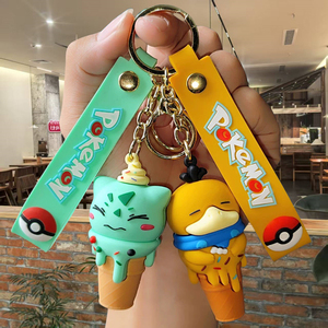 YY ice cream cone series Pikachu <b>keychain</b> pendant <b>anime</b> figurine jewelry for couples, car bag, small gift - Product Image 3