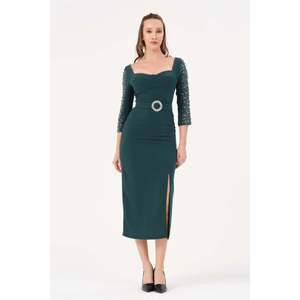 Vestido Elegante Verde Esmeralda para Mujer DANS, Ropa de Estilo Moderno para Ocasiones Especiales, Tallas 38-42 - Product Image 1