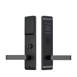 Serrure de porte intelligente pour hôtel, serrure numérique électronique à clé, contrôle à distance par application, serrure à carte RFID, étanche, noire, haute sécurité, CNC - Product Image 1
