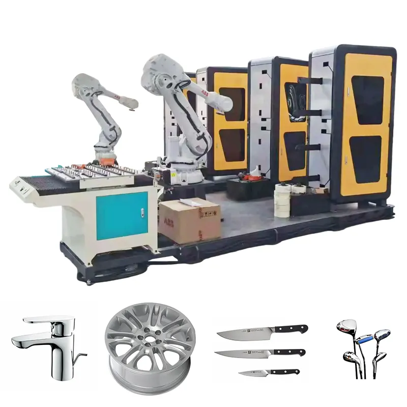 Polishing machinery hardware manufacturing plc   touch screen control cabinets robot polishing grinding machine