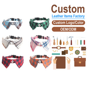 Custom Plaid Dog <b>Collars</b> Adjustable Buckle Classic Style All Seasons Polyester Pet <b>Collars</b> for Dogs - Product Image 1