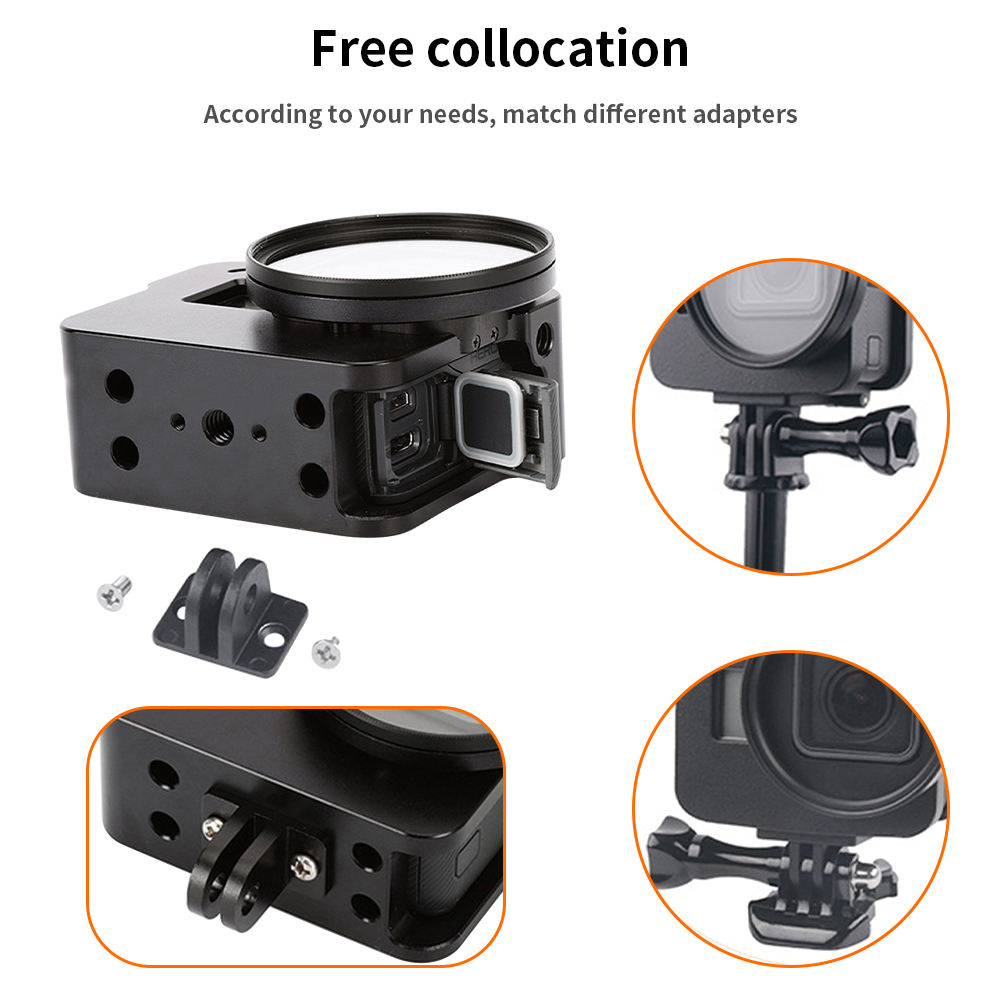 HONGDAK Aluminum Alloy Housing Frame Protective Case for GoPros 5 6 7 with UV Lens Cover Action Camera Accessory