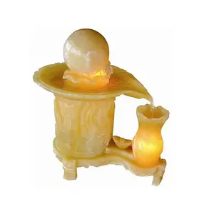 MAF001黄色玛瑙大理石家居装饰桌面风水喷泉