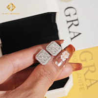 Élégant pas cher prix haute qualité en vrac Stock Hip Hop rappeur bijoux 925 argent Sterling VVS1 Moissanite boucle d'oreille vis arrière