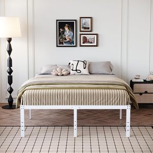 Tiếng ồn-miễn phí California Vua Kích thước kim loại nền tảng khung giường với lưu trữ tối đa dễ dàng lắp ráp không có hộp mùa xuân GỖ NỘI THẤT PHÒNG NGỦ - Product Image 6