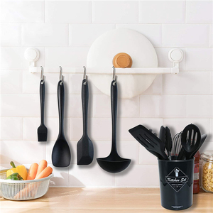 De Qualité alimentaire Non-Toxique Silicone Résistant À La Chaleur Noir Gris 16 PCS Accueil Cuisine Gadgets Outils Accessoires Ustensiles Ensemble - Product Image 5