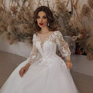 European American Style Wedding Dress Lace Chiffon Tulle Empire Waist Sweetheart Neckline Vintage Breathable Beach Outdoor Hotel - Product Image 2