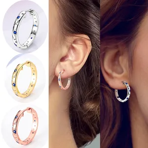 ต่างหูห่วงเงินแท้ 925 ชุบทอง ลายหัวใจวงกลมสีทอง สำหรับทำเครื่องประดับแฟชั่นสวยงามสำหรับผู้หญิง - Product Image 2