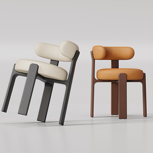 <span class=keywords><strong>Chaise</strong></span> de salle à manger vintage en cuir grain de bois de frêne, style rétro, couleur noyer, luxe léger, haut de gamme - Product Image 4