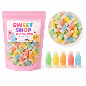 Bonbons à la cire en forme de bouteille de <span class=keywords><strong>cola</strong></span> rétro classique, sachet de 500g, saveurs de fruits variées, fourrure liquide, forme originale, bonbons à mâcher - Product Image 3