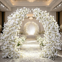 Arche de fleurs artificielles personnalisable, nouveau style, vente directe usine, toile de fond de mariage, arche florale