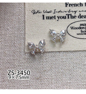 5 piezas de diamantes de imitación de circonita con forma de corazón y lazo para uñas, con parte trasera plana, adornos brillantes para uñas, OEM ODM, decoración de uñas brillante - Product Image 5