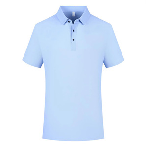 Polo en nylon uni à manches courtes, tenue de travail, usage quotidien, noir, blanc, bleu marine, bleu ciel, bleu foncé, gris volcanique - Product Image 3
