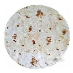 Couverture en polaire de flanelle tricotée super douce pour bébé et adulte Burrito rond Tortilla Wrap Cobija Pizza Design inspiré - Product Image 2