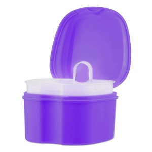 Waterproof Denture Soaking Cup with Strainer Basket Lid Leak-Proof Case for Dental Retainer Cleaning <b>Teeth</b> <b>Whitening</b> Accessories - Product Image 3