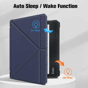 Étui Origami pour Kobo Libra 2, 7 pouces <span class=keywords><strong>housse</strong></span> pour Kobo Libra 2 N418 support pliant intelligent en cuir PU Capa <span class=keywords><strong>housse</strong></span> de sommeil magnétique - Product Image 4