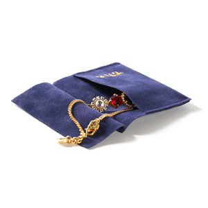 Yu Touch Luxury Mini Flap <b>Envelope</b> Pouch Small Suede Jewelry Pouch with Embossing Logo for Rings Earrings Necklaces <b>Gift</b> Storage - Product Image 1