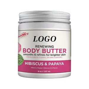 Private Label 250ML Hibiscus And Papaya Body Butter Smooths Refines Moisturizing For Brighter Skin Cream Lotion