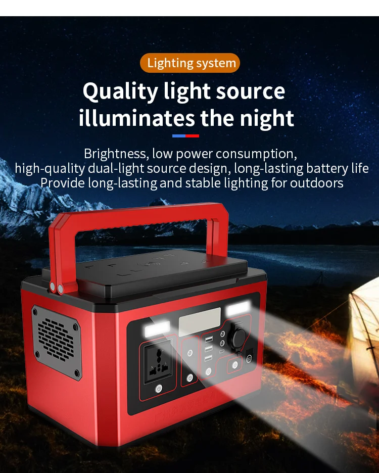 Movable Handle 500W Portable High Capacity Power Station For Camping Food Truck Explorer Phone - Power Station - 5