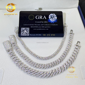 Stock all'Ingrosso <span class=keywords><strong>Bracciale</strong></span> da <span class=keywords><strong>Uomo</strong></span> a Maglia Cubana Quadrata con Incastonatura a Griffe in <span class=keywords><strong>Argento</strong></span> Sterling <span class=keywords><strong>925</strong></span> con Diamanti Moissanite FL da 5mm 8mm 10mm Gioielli Hip Hop - Product Image 6