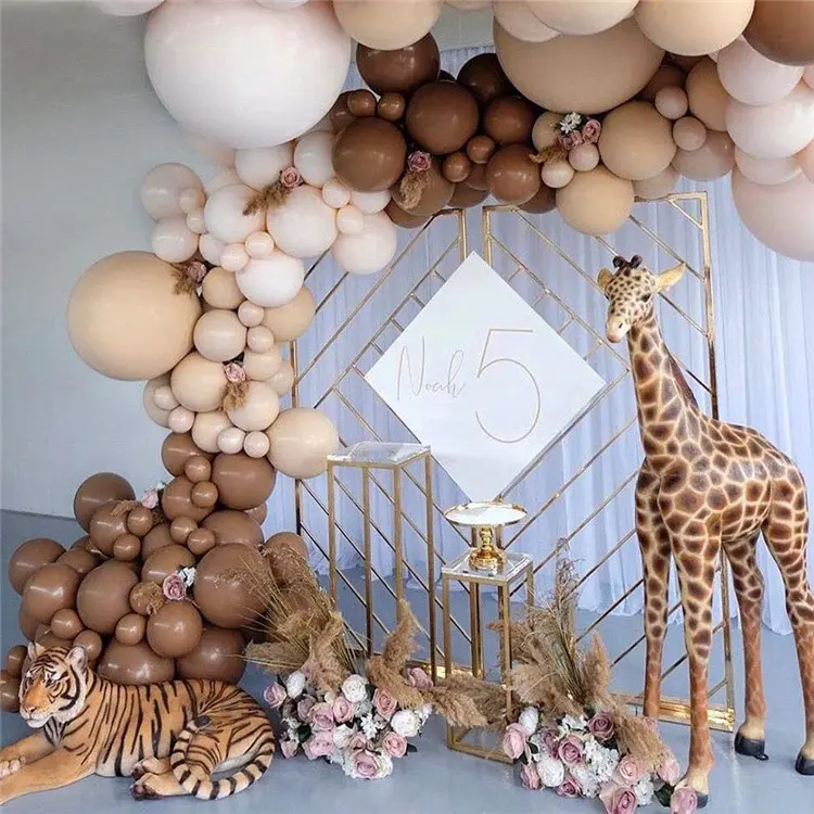 Coffee and Apricot Balloon Garland Arch Kit 149pcs Coffee White Gold Balloons for Baby Bridal Shower Birthday Party