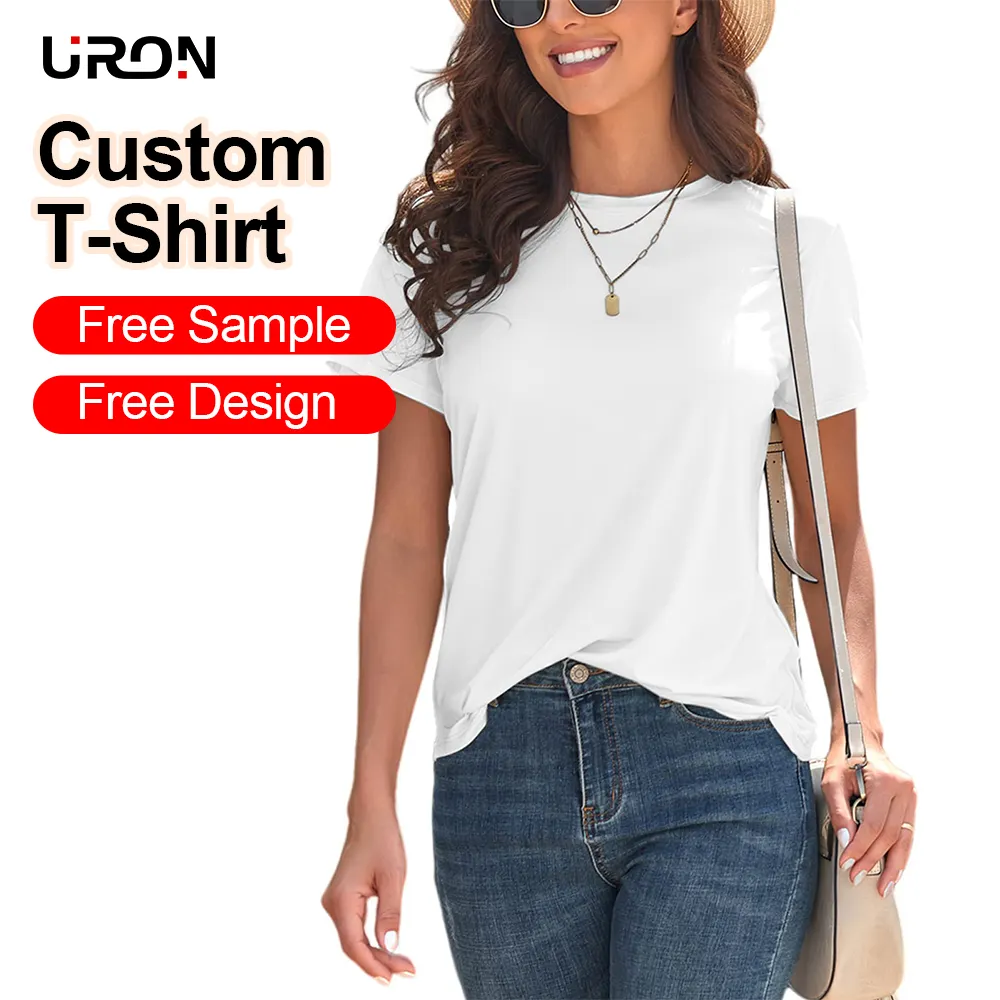 Uron 2024 Hoge Kwaliteit Vrouwen T-Shirt 100% Katoen Custom T-Shirts Voor Vrouwen T-Shirts