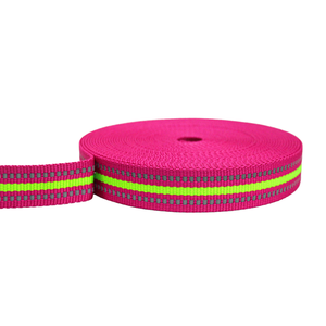 Produttore 100% personalizzato poliestere Intercolor riflettente senza spacca tessitura a fettuccia per Pet collare petto indietro borse da disegnare Ht - Product Image 1